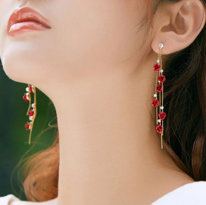 🥀 Elegant Rose Earrings 🥀